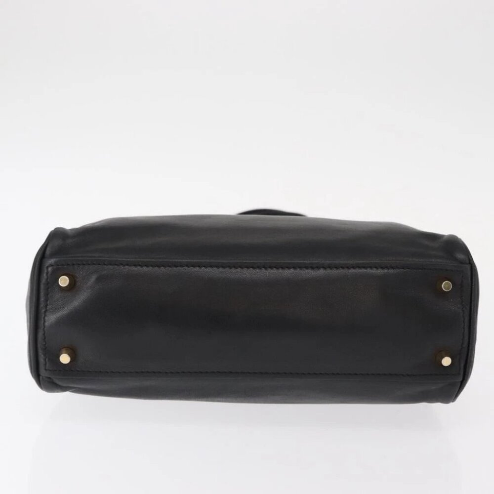 PRADA Hand Bag Leather Black Gold - Picture 5 of 16